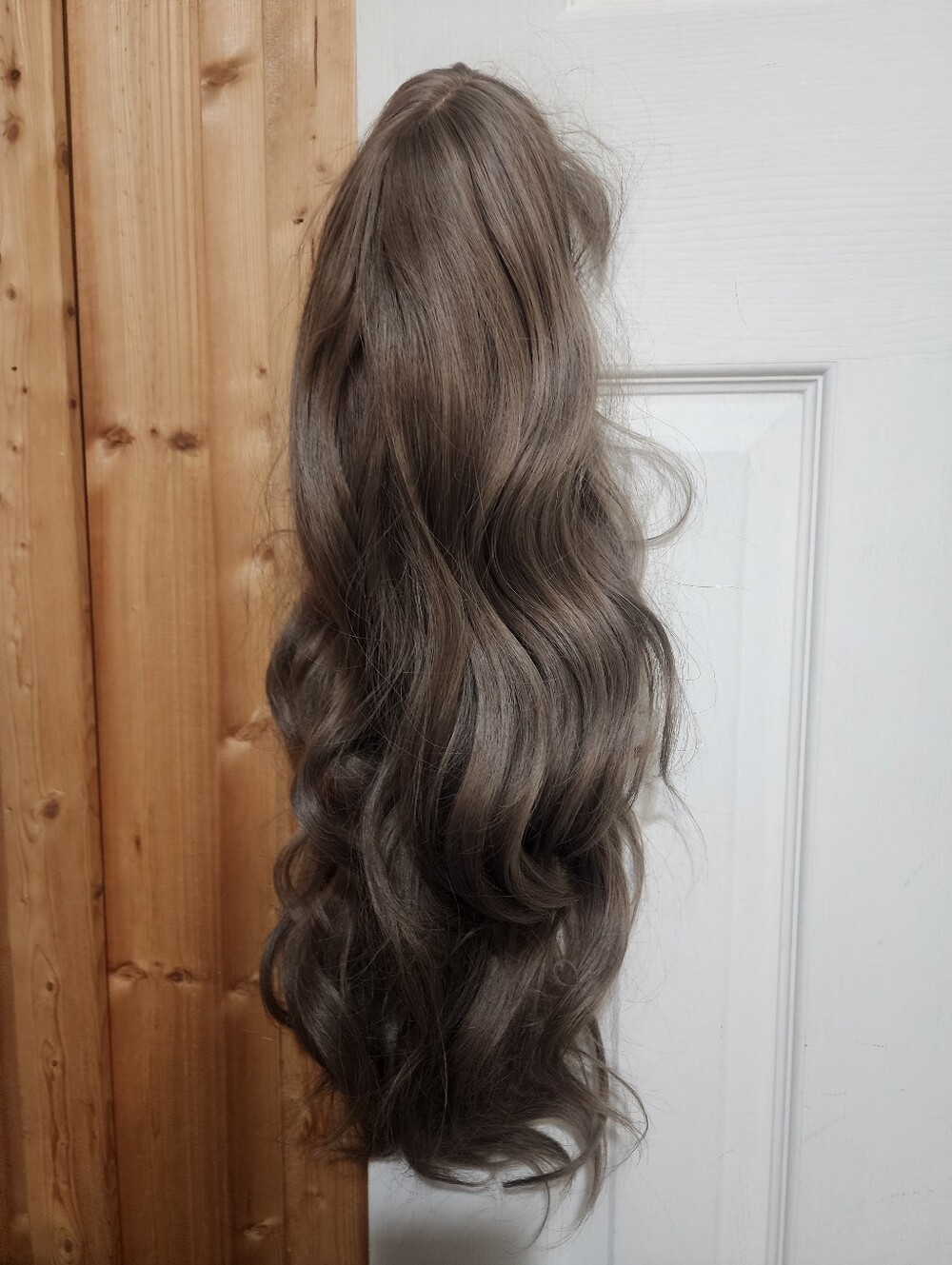 Synthetic Wig With Bangs Light Brown